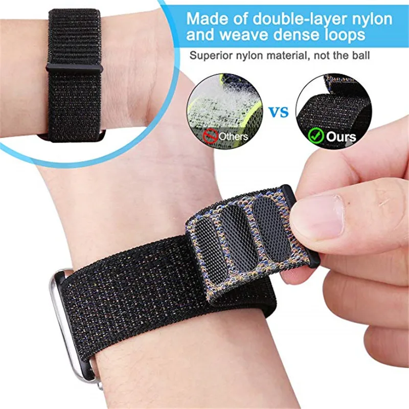 Сменный нейлоновый ремешок для apple watch band 4 44 40 мм мягкий спортивный дышащий iWatch 3 2 1