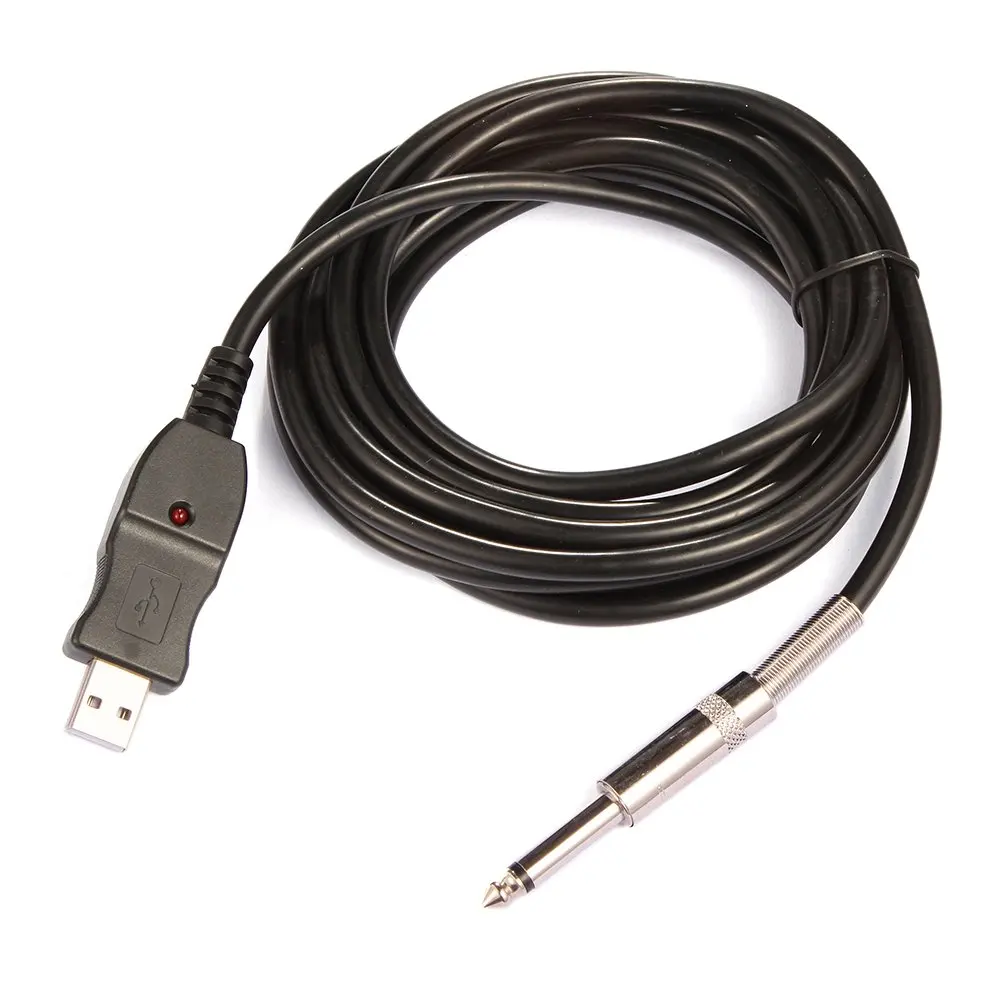3 м гитара к ПК USB кабель для записи ведущий адаптер конвертер интерфейс