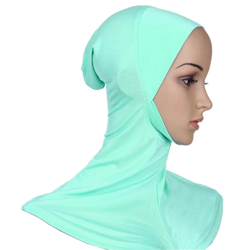 Light Blue Hijabs Mujer ОАЭ Абая Дубай ислам Саудовская Аравия мусульманское шапочки под хиджаб женский тюрбан шаль тюрбанте Mujer головной платок Foulard Femme - Цвет: Light Blue