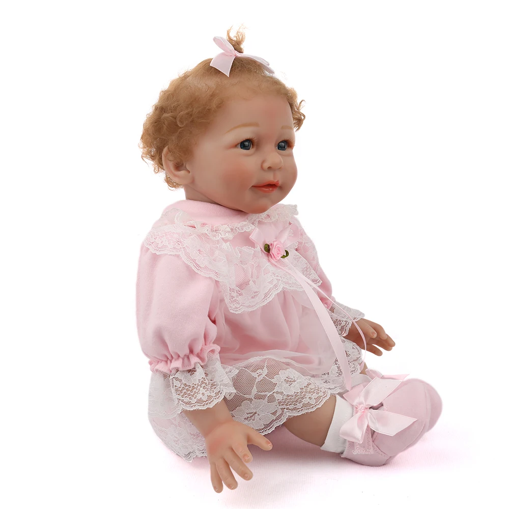 22inch soft body Silicone Reborn Girl Baby Doll vinyl newborn bedtime play house toys Babies princess Xmas Present for sale | Игрушки и