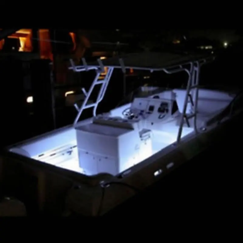 12x Новый морской лодка большой теплый белый синий 12 вольт водонепроницаемый