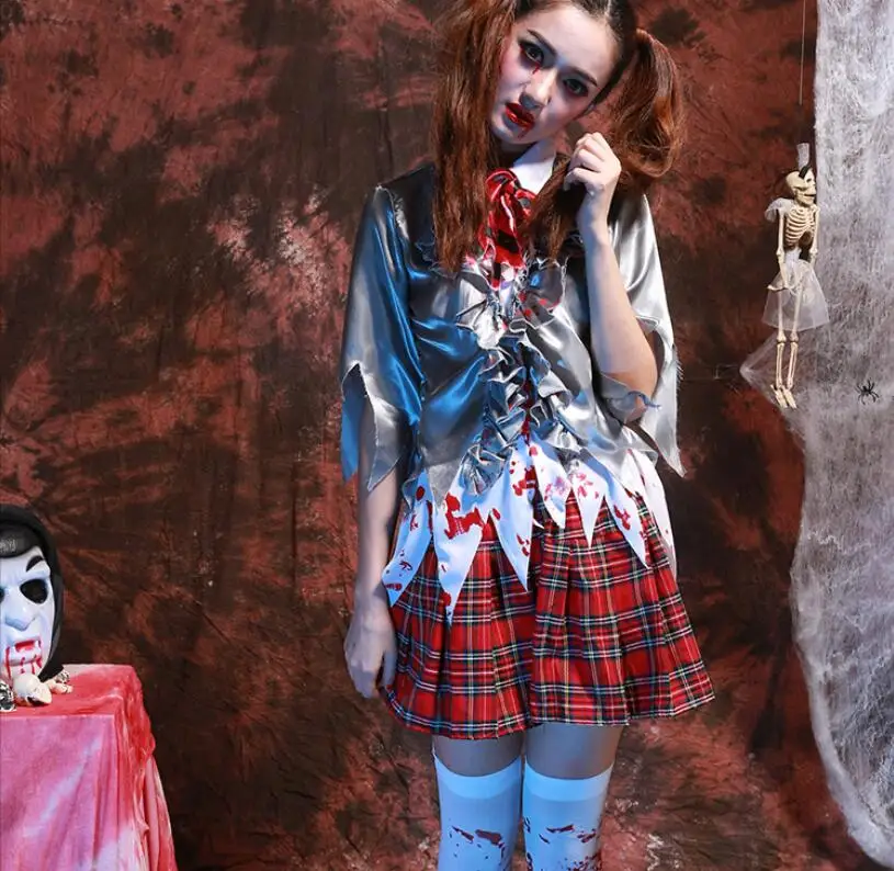 Костюм для хэллоуивечерние кровавая униформа студентов костюм косплея одежда