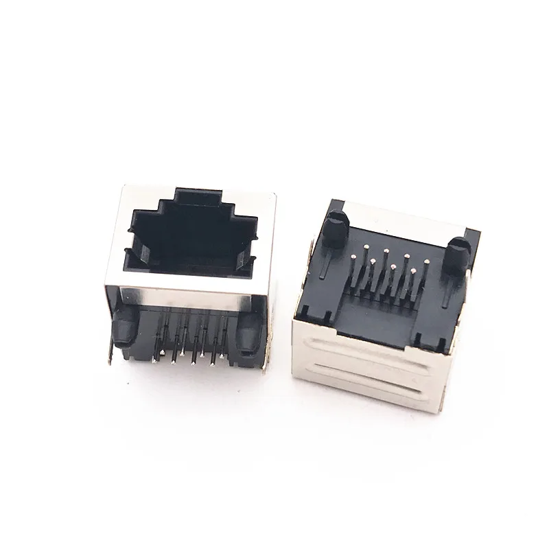 60pcs/lot New RJ45 LAN Connector Modular Network 56 90 Degree PCB Port Обустройство дома