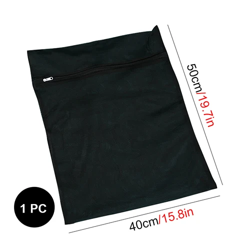 40x50 Black Сетчатые мешки для стирки, плотные прочные нижнее белье, бюстгальтер и носки, Защитная сумка для стирки, дорожная сумка для хранения одежды на молнии - Цвет: 40x50 Black