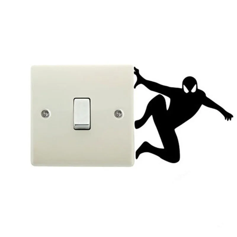 Super Hero Spider-man Children Room Cartoon Vinyl Wall Sticker Switch Decoration | Дом и сад