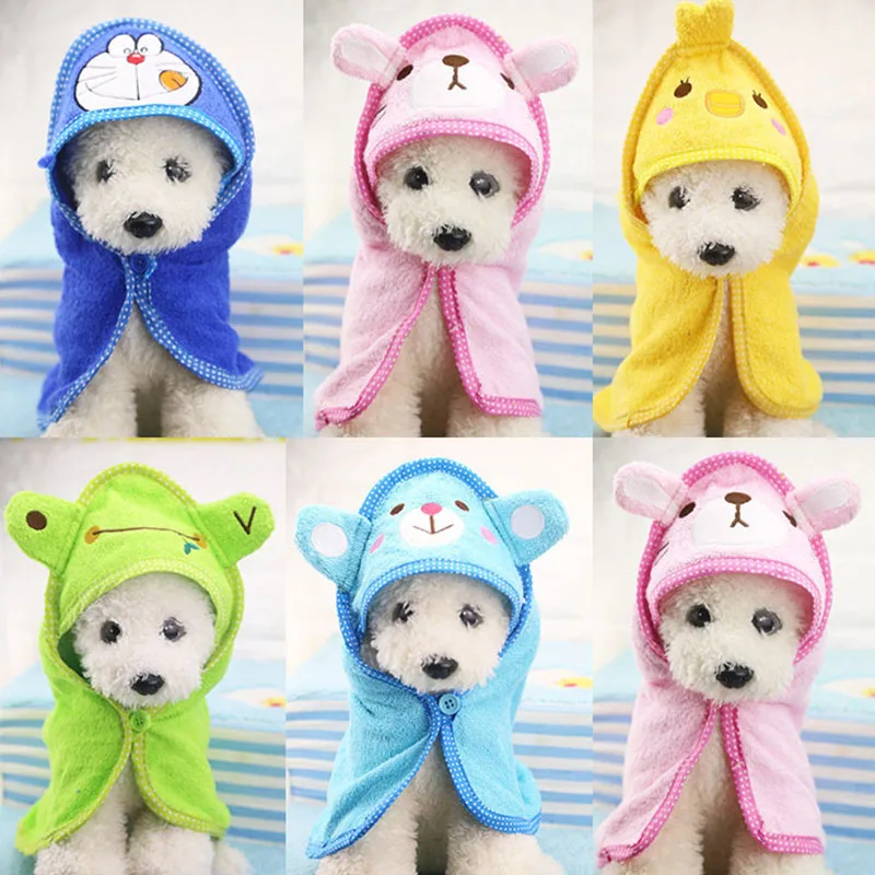 Pet Dog Towel Pets Puppy Drying Bath Cat Cleaning Necessary Hooded Super Absorbent Bathrobes Soft Feeling Products |