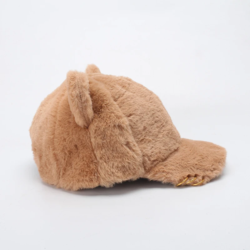 ROSELUOSI Женская милая бейсбольная Кепка из искусственного кролика с ушками осенне