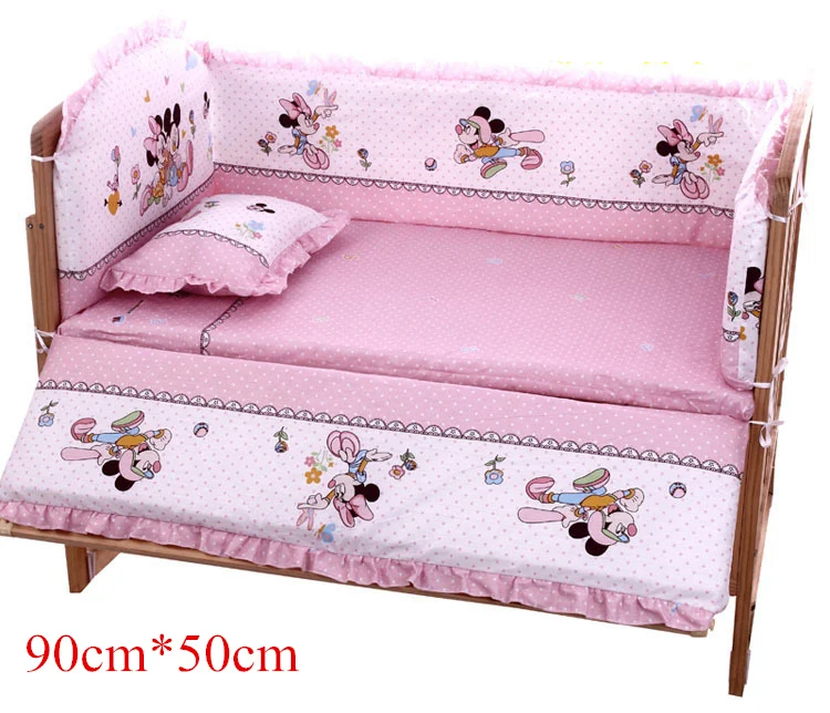 90-50 pink Детская кровать бампер хлопок/плюшевые детские постельные принадлежности для новорожденных малышей Детская кровать вокруг постельное белье кроватка бамперы - Цвет: 90-50 pink