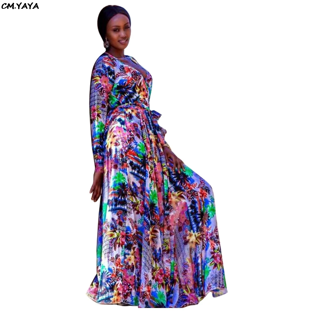 Женское винтажное пляжное шифоновое макси-платье в полоску с v-образным вырезом и