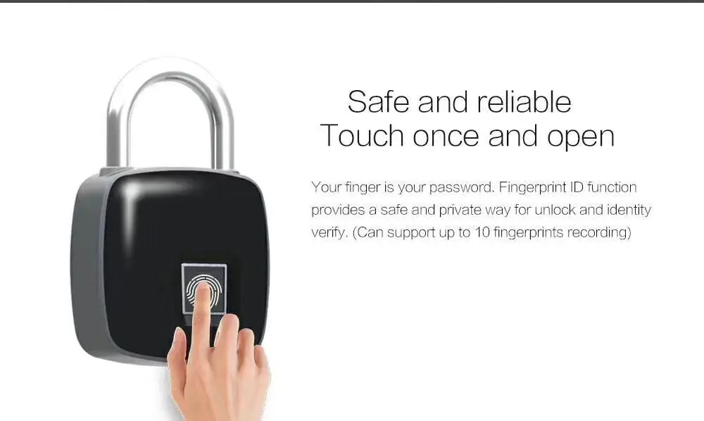 Portable Fingerprint Access Control Lock APP Remote | Безопасность и защита