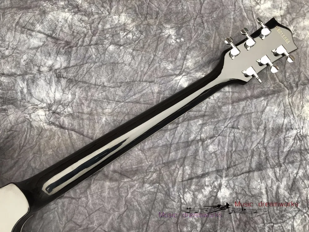 Китай OEM firehawk черная гитара хромированная аппаратная электрогитара маленькая джазовая система вибрато