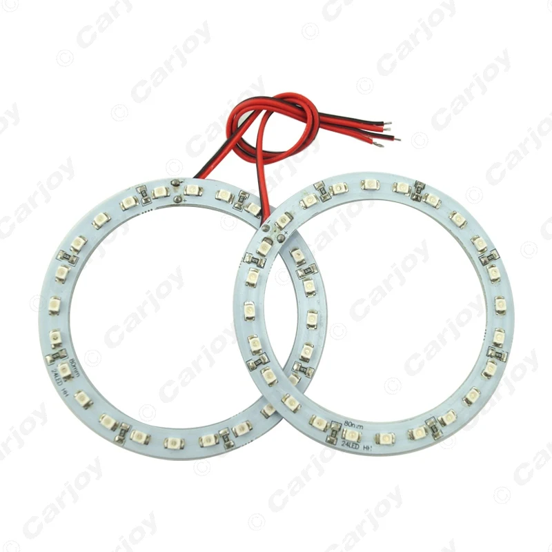 LEEWA 10 шт. 80 мм автомобильные ангельские глазки 1210/3528 24SMD светодиодные фары гало