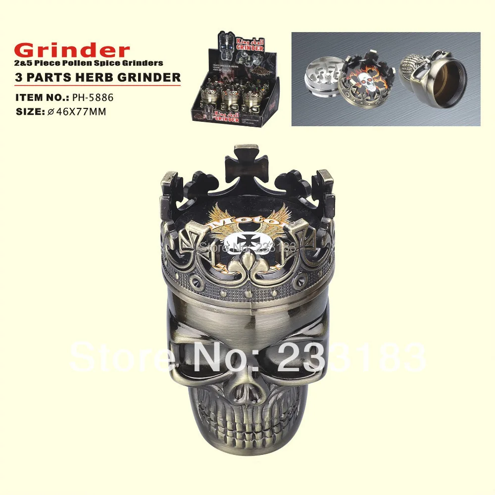 2015 Free Shipping Brand New Skull Shape HERB / SPICE GRASS WEED Tobacco Grinder for gift | Дом и сад