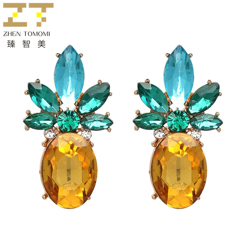 2021 Новое поступление женские модные серьги невесты Свадебные фрукты ананас