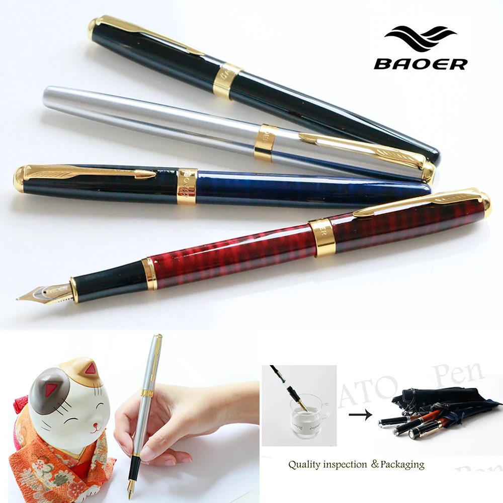 JINHAO 388 Роскошные перьевая ручка 0.5mm металл зажим канцелярия и школьные