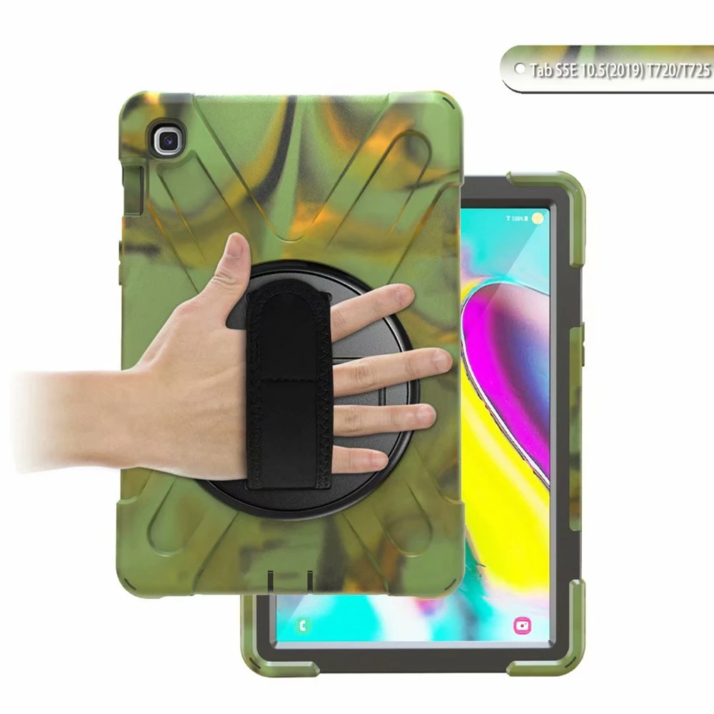 Противоударный детский силиконовый гибридный Чехол-подставка для планшета Samsung