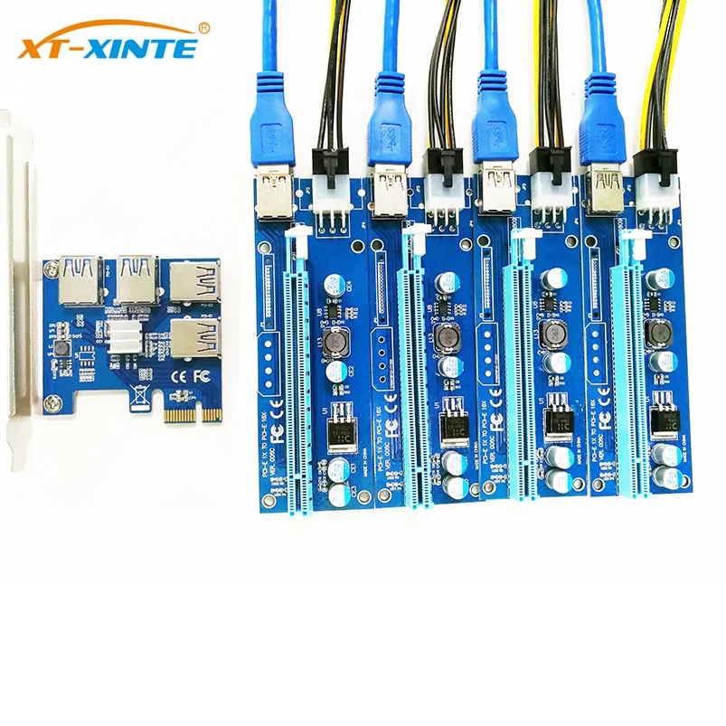 PCIe 1 4 PCI Express 16X Слоты Riser Card E 1X к внешнему e слот адаптер Порт мультипликатор Minning