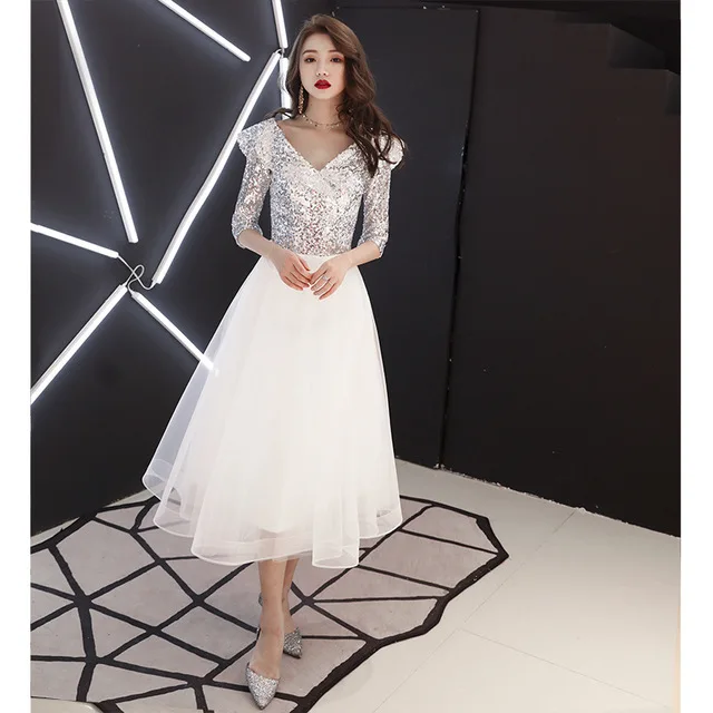 style 2 Невесты Cheongsam восточные женские свадебные Qipao с коротким рукавом Вечерние платья китайский стиль элегантный длинный халат одежда Vestido S-XXXL - Цвет: style 2