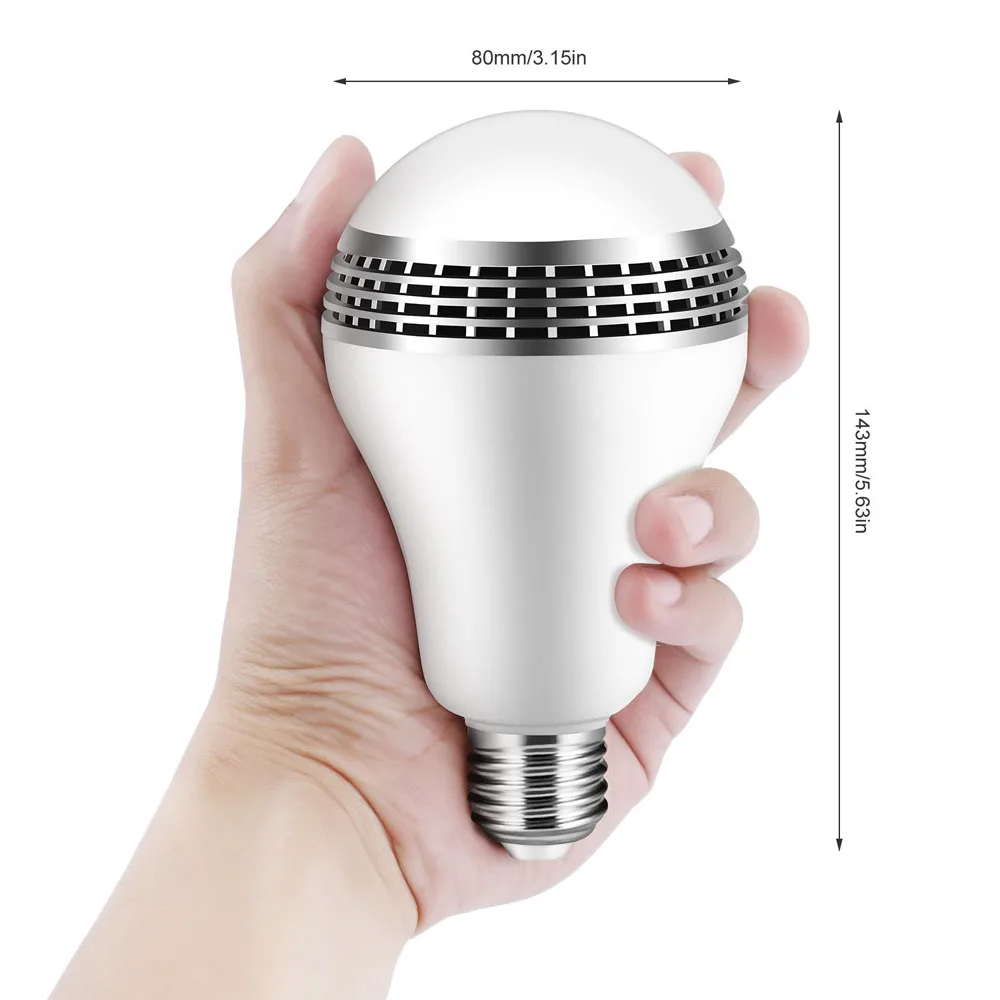 RGBW Умная колонка с bluetooth свет E27 светодиодный белый+ RGB лампа смарт-музыка, аудио, Bluetooth Speak акустическая система для дома - Испускаемый цвет: RGBW