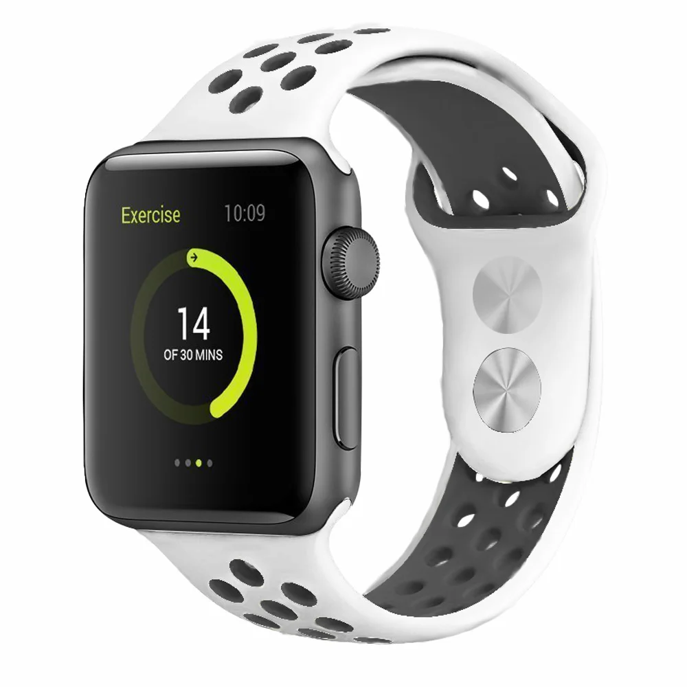 Спортивный силиконовый ремешок для Apple Watch, ремешок для часов Nike, 44 мм, 40 мм, 42 мм, 38 мм, два цвета, сменный ремешок для часов iWatch, серия 5, 4, 3, 2, 1