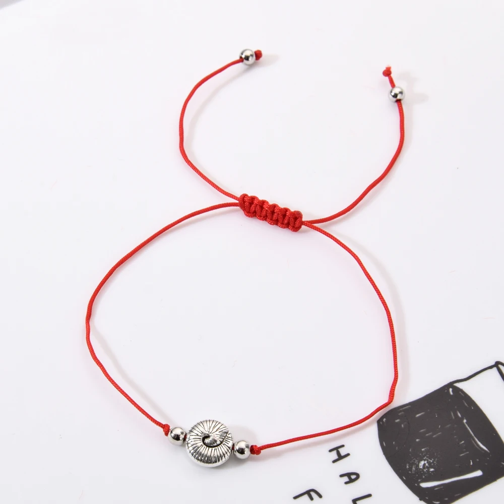 12 шт./компл. Набор браслетов ручной работы с Красной веревкой браслет подвесками