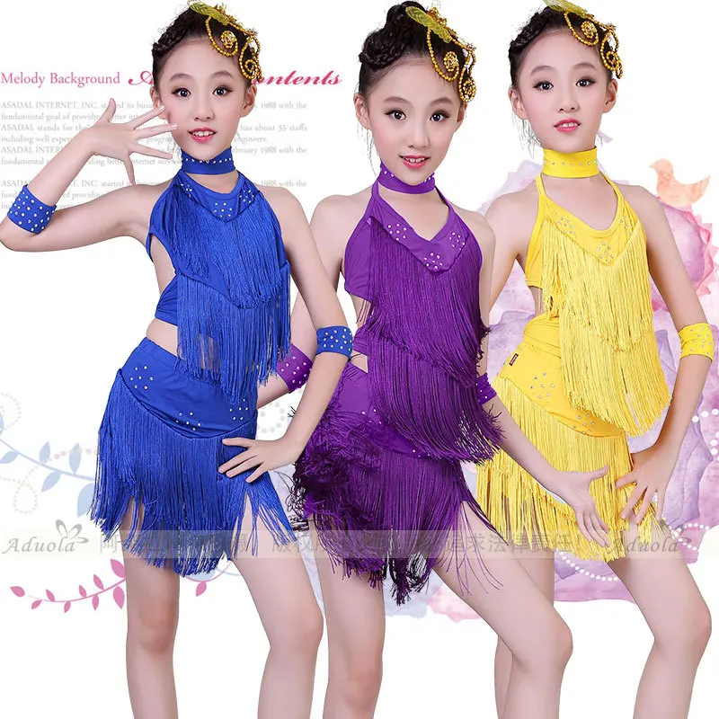 Детское платье для латиноамериканских танцев с кисточками | Тематическая одежда