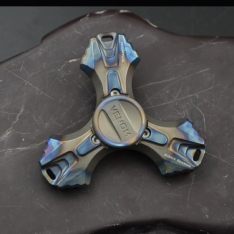 Tri Spinner сгоревшая титановая трехлистная цветная Красивая EDC Спиннер для аутизма и