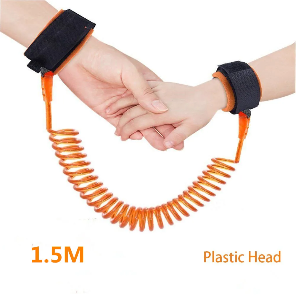 150cm Plastic Head Анти-потерянный соединитель на запястье поводок для ребенка безопасности жгут для бандаж для беременных веревка для прогулок на открытом воздухе ручной ремень лента анти-потеря браслет дети - Цвет: 150cm Plastic Head