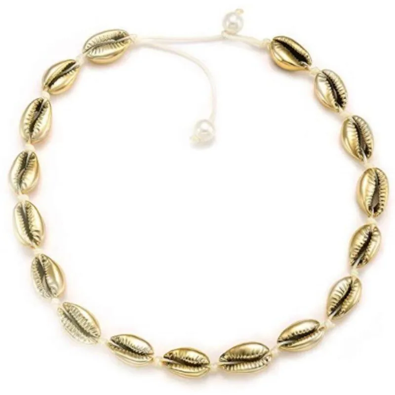 Best Lady Fashion Handmade White Rope Natural Seashell Choker Necklace Collar For Women Simple Classic Summer Beach Necklaces | Украшения и
