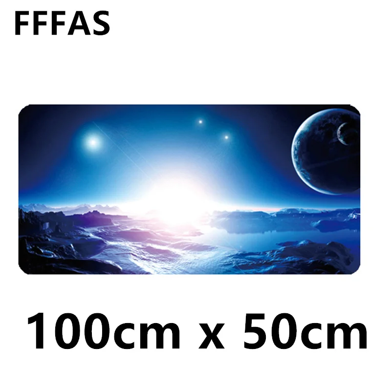 FFFAS 100x50 см супер большой стол для чтения коврик для мыши Подушечка Для клавиатуры мир Tapis De Souris 1 М XXL Размер замок край мыши Большой