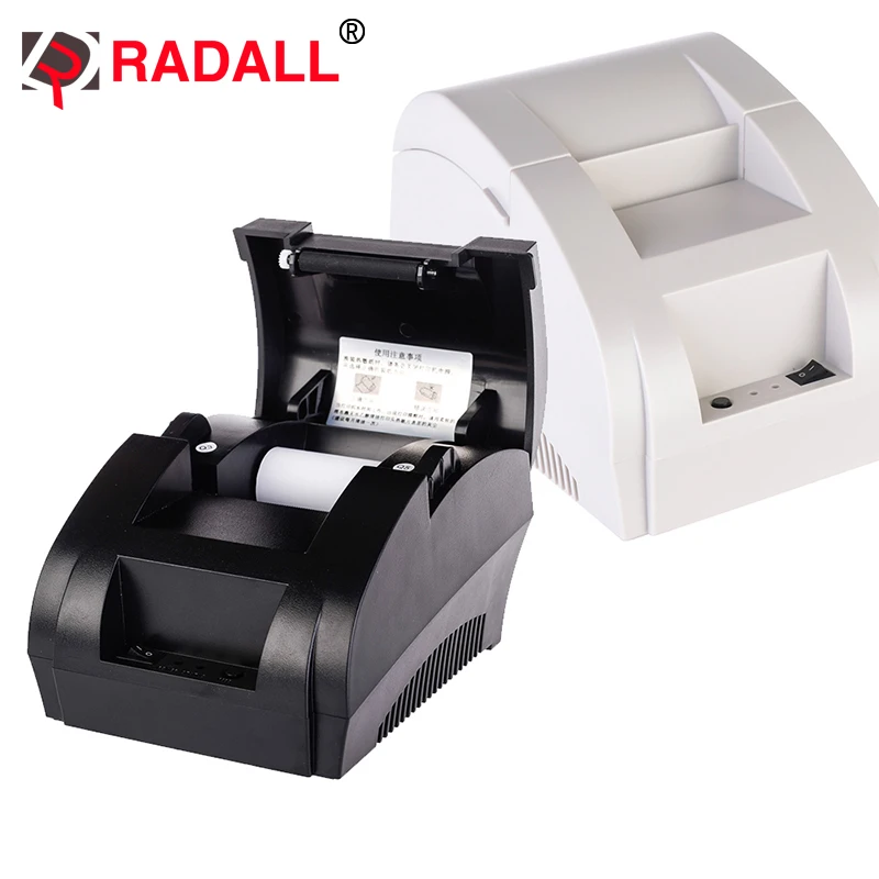 

Термопринтер RADALL POS 58 мм, черный, портативный, дешевый, со встроенным USB-рулоном бумаги с драйвером для ресторана RD-5890K