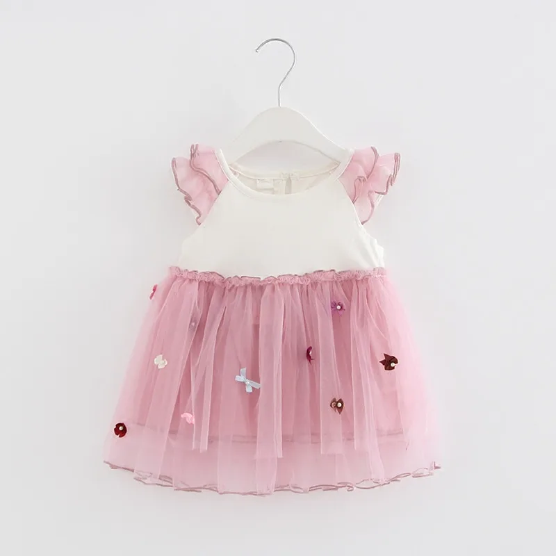 Одежда для маленьких девочек платье принцессы крещения дня рождения Сетчатое с