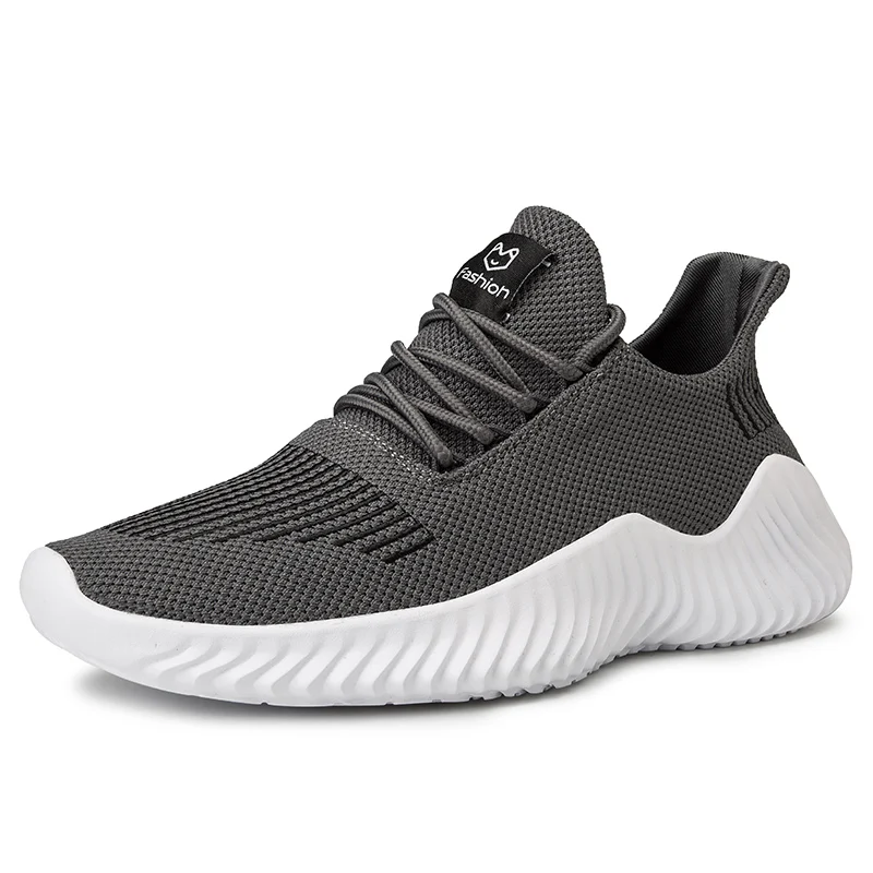 556 Gray Shoes VESONAL/дышащие кроссовки Flyknit; мужская повседневная обувь для взрослых; сезон лето-осень; Мужская обувь для бега; прогулочная обувь; большие размеры 39-47 - Цвет: 556 Gray Shoes