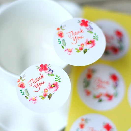 100 шт./лот благодарим вас за небольшую свежесть печать цветов уплотнительная