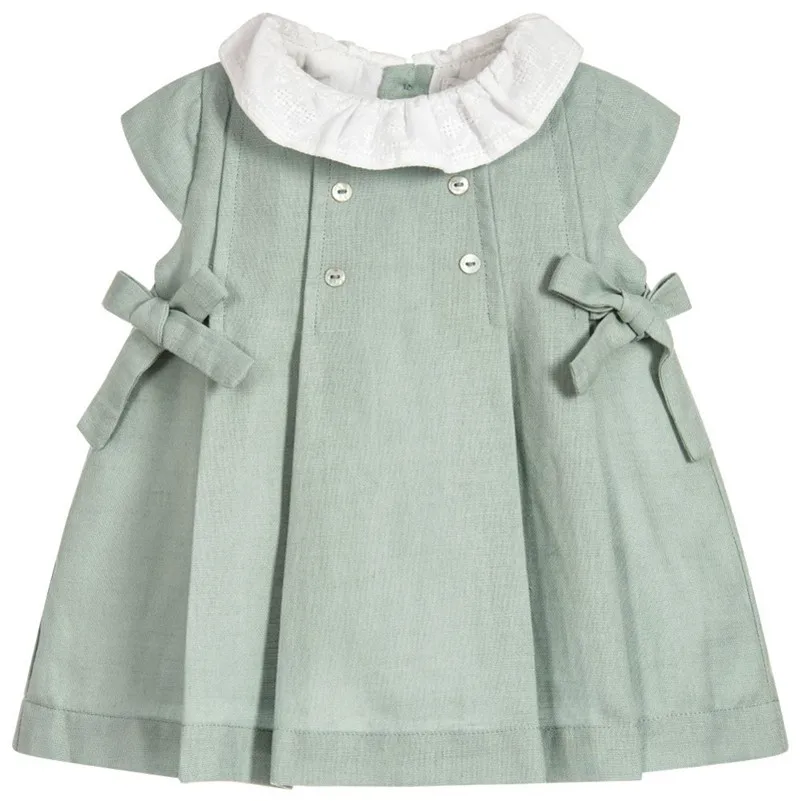 2019 New Summer Casual Girls Dress Green Cotton Princess Dresses For With Bow Kids Clothing G030 | Детская одежда и обувь