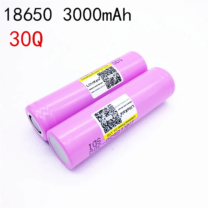 LiitoKala для INR 18650 Батарея 3,7 V 3000mAh INR18650-30Q литий-ионные аккумуляторы