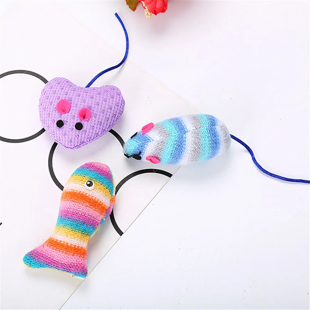 Игрушка PetCat устойчивая к укусам плюшевая игрушка красочная рыба сердце мышь