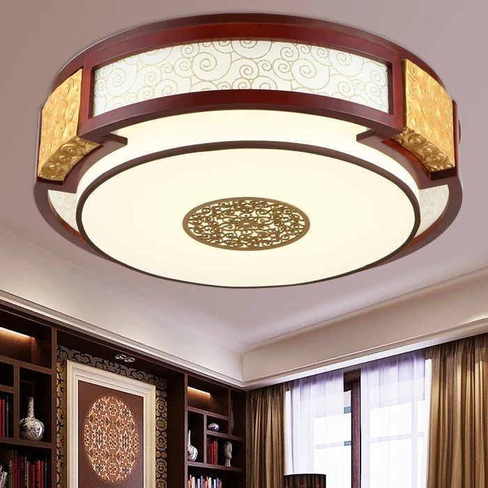 Круглый светодиодный потолочный светильник в китайском стиле из твердой