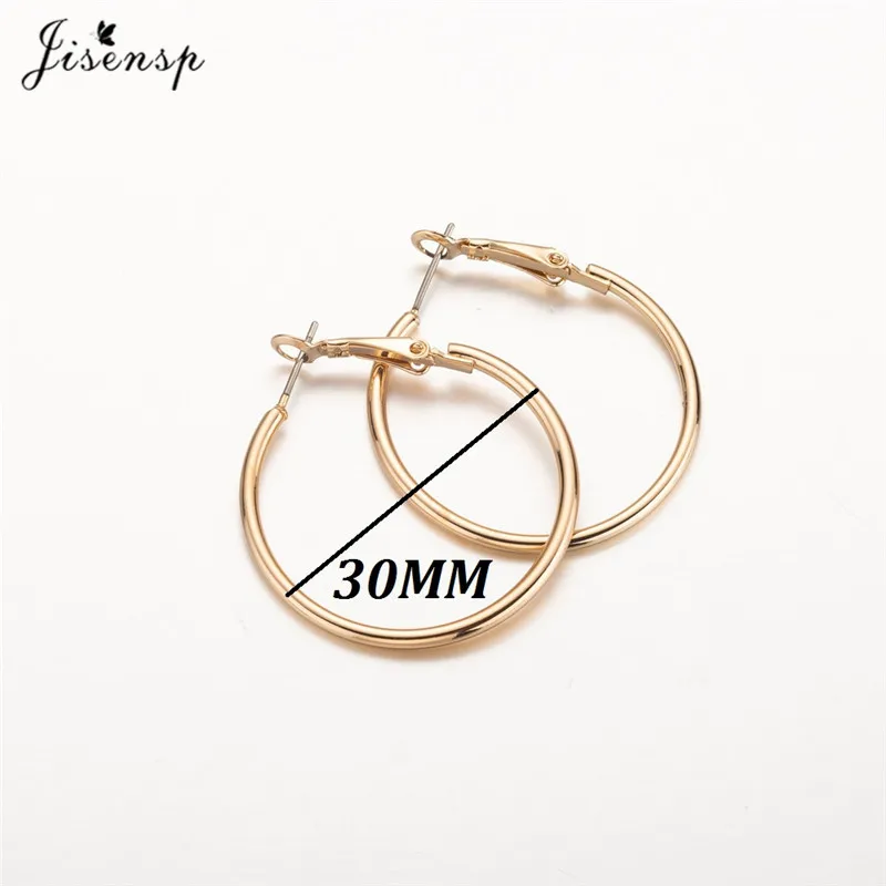 Jisensp 30/40/50/60 мм Мода большие серьги в виде колец, гладкие круглые серьги для Для женщин ювелирные изделия Гипербола Бо аксессуары - Окраска металла: 30mm gold