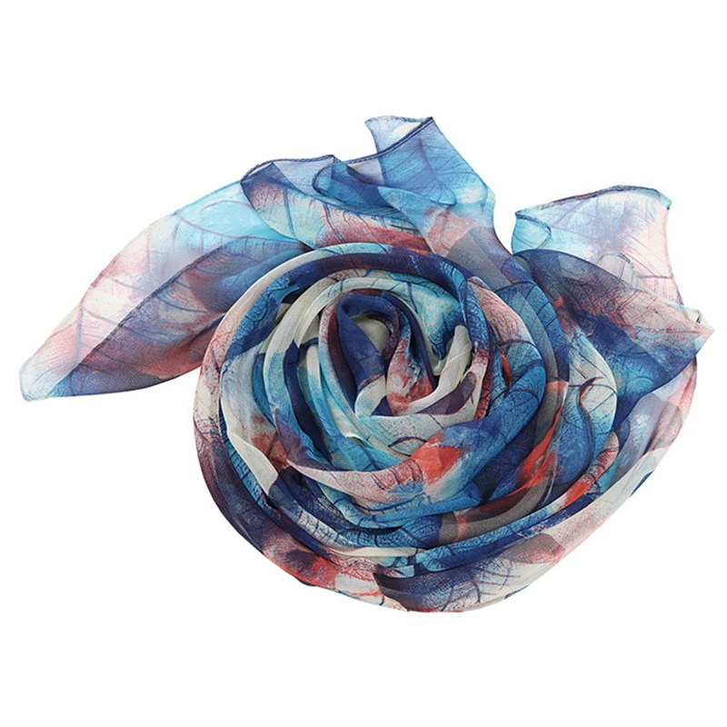 2018 модный шарф люксовый бренд женский шелковый большие листья Живопись Дизайн