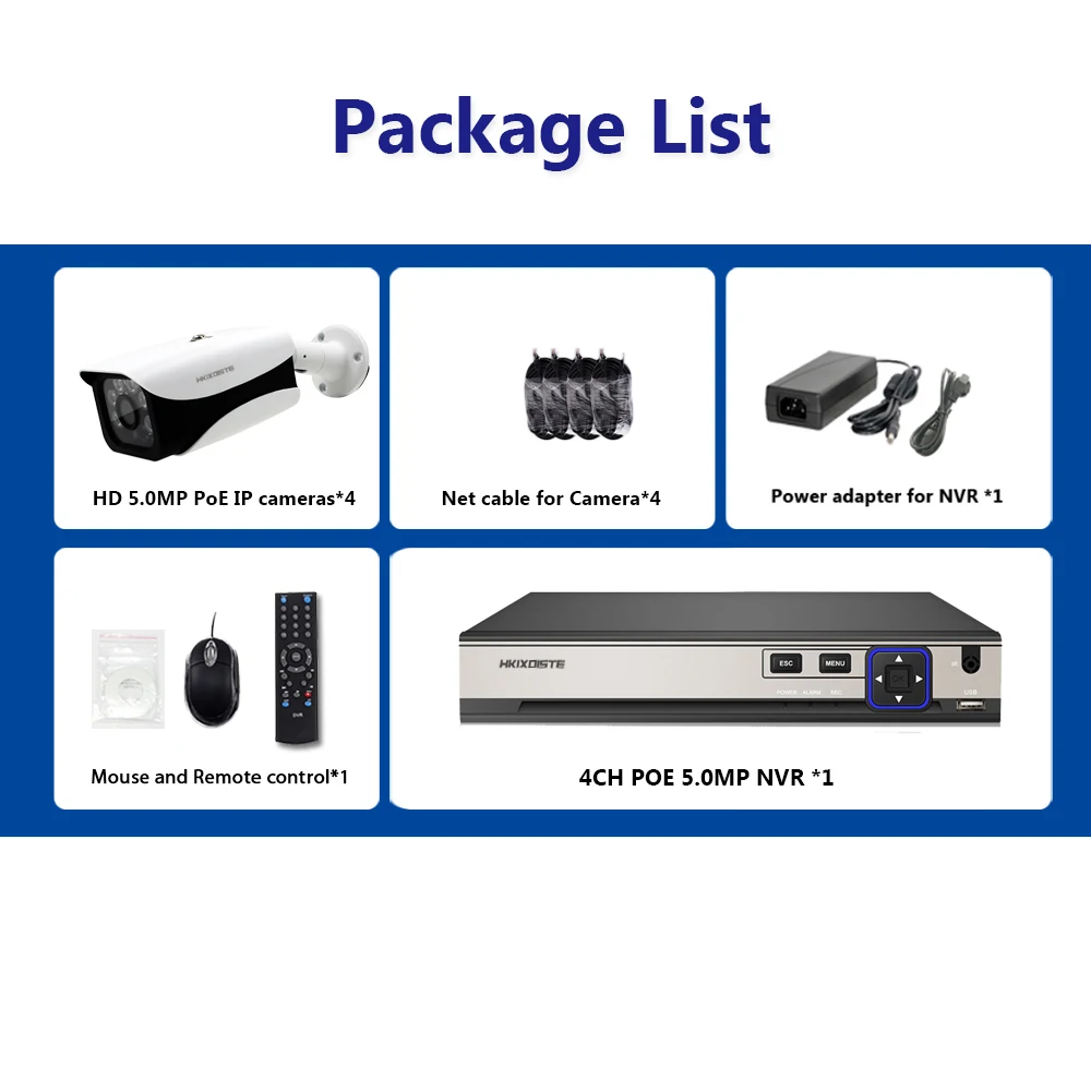 H.265 HD NVR 4CH POE 5MP CCTV IP камера системы 6 шт. фильтр отсекающий ИК-спектр 3 мм объектив