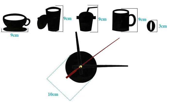 

Stickers Fashion Acrylic DIY Self Adhesive Interior Wall Creative Decoration Clock Wall Stickers Home Decor