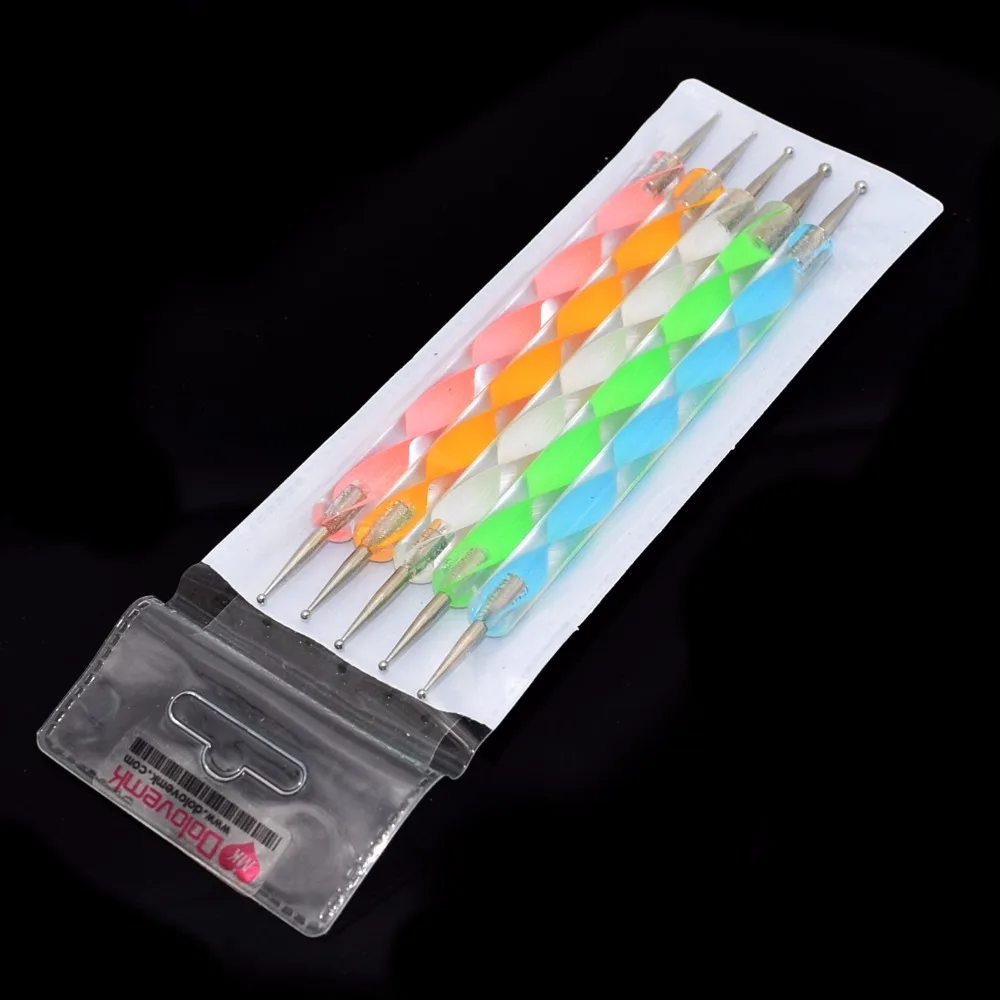 Dolovemk 5Pcs/Set Professional Double Ended Nail Dotting Pens Manicure Tools | Красота и здоровье