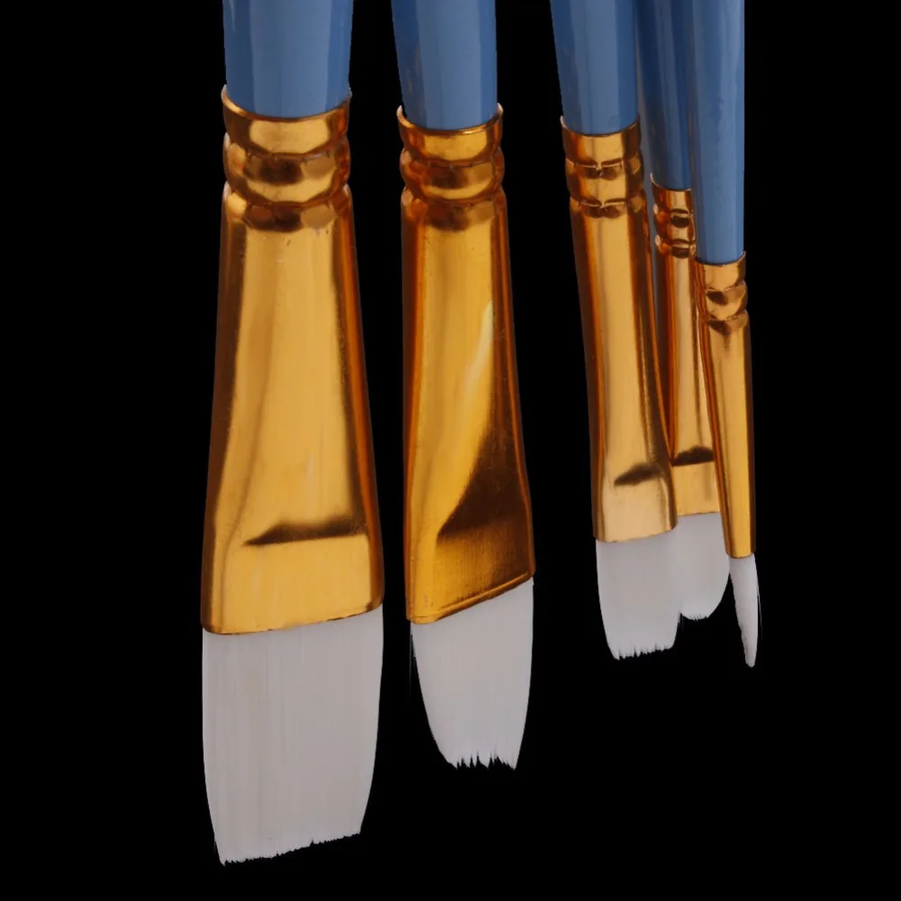 10Pcs Blue Gouache Watercolor Oil Painting Nail Art Pen Nylon White Hair Brushes C26 | Канцтовары для офиса и дома