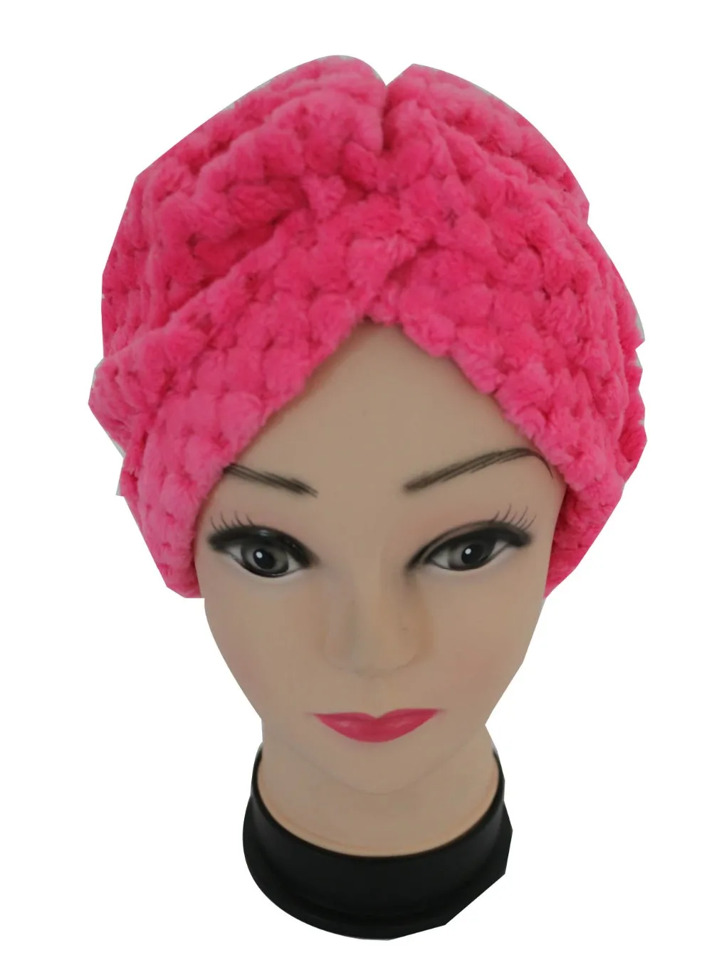 Женские шапки из искусственного меха серые черные флисовые клетчатые тюрбан