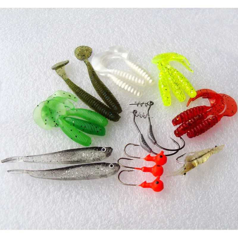 22 шт. рыболовные приманки мягкие приманки|worm lure|fishing lurebait set |