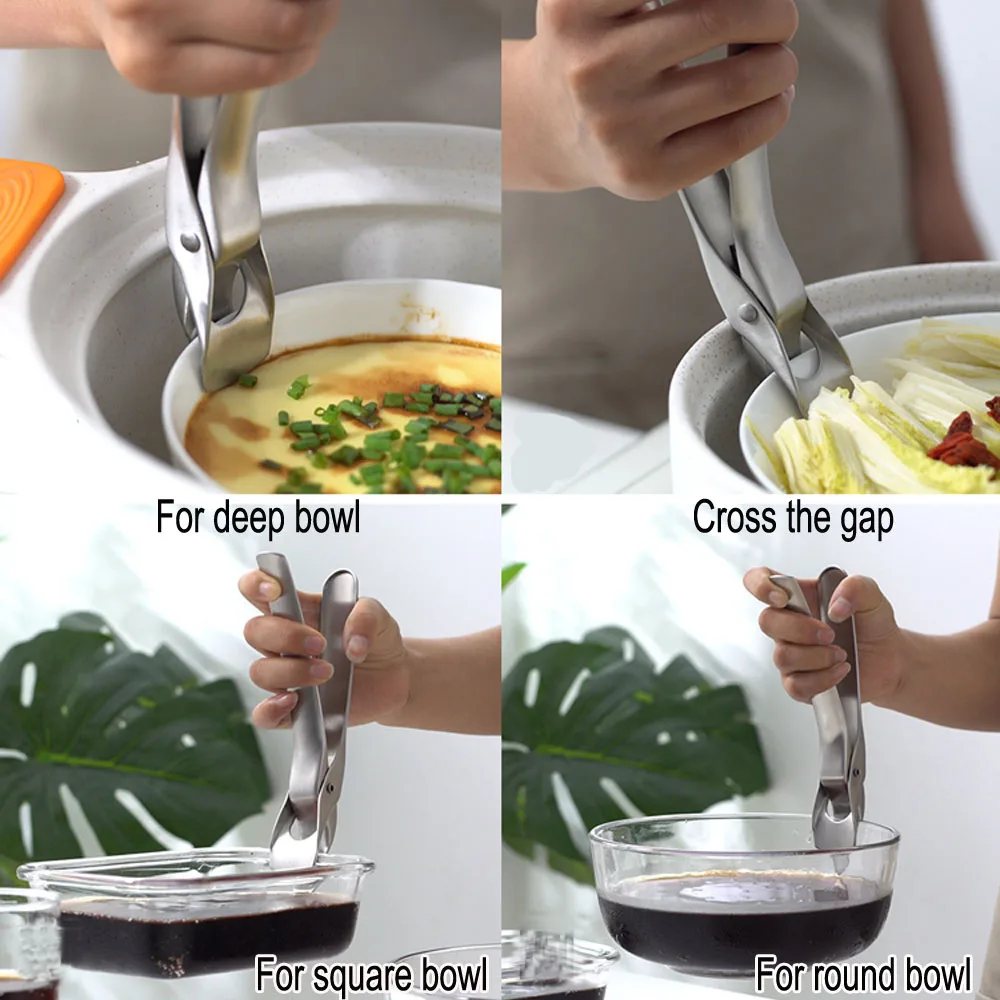 2018 Gripper Clip Anti-scald Clamp for Plate Hot Bowl Holder SUS304 Dish Pot Pan Retriever Tongs | Дом и сад