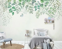 beibehang 2020 high quality papel de parede 3d wallpaper nordic hand painted fresh leaves vine sofa tv backdrop wall paper