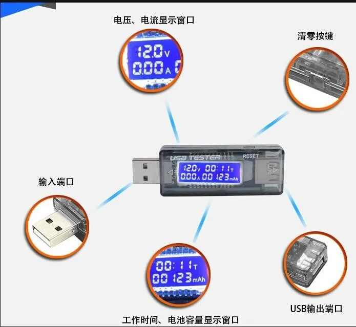 USB 5 в 9 12 В 20 QC 2 0 3 OLED Ток Напряжение зарядное устройство Емкость тестер Доктор