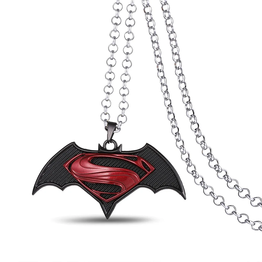 DC Лига Справедливости Бэтмен Vs колье с символом Супермена брелок Рисунок Модель